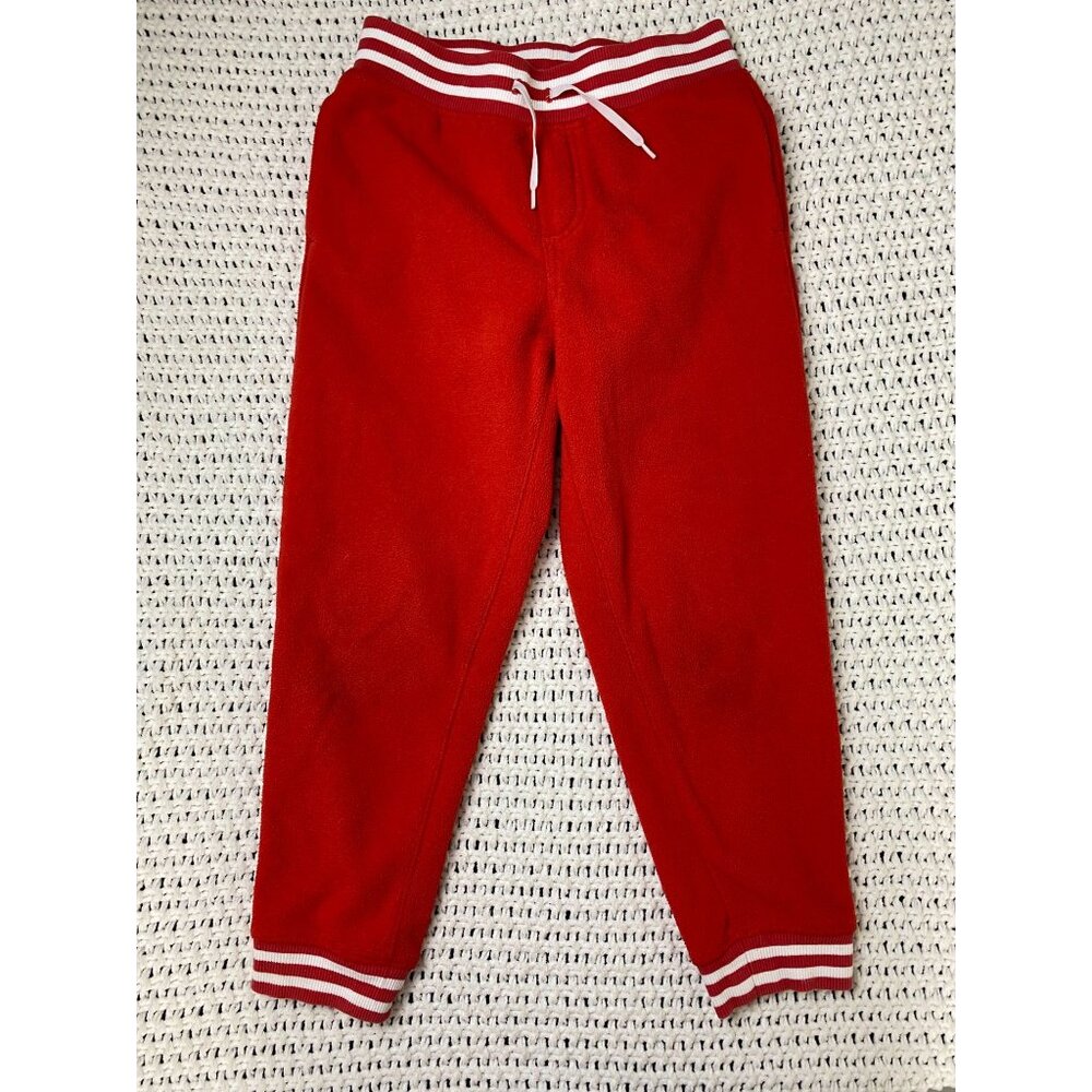 Janie and Jack Red Fleece‎ Pants Joggers Kids Toddler size 6 Pull On Drawstring